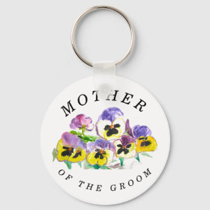 Porte-clés Mother of the Groom Pansies Floral Vintage Wedding