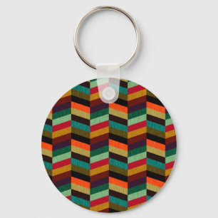 Porte-clés Motif à carreaux bicolores colorés
