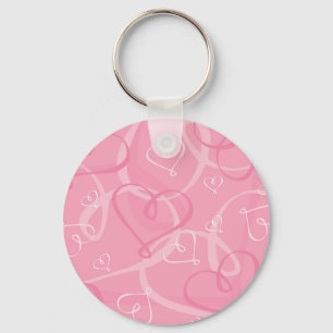 Porte-clés Motif à coeur rose
