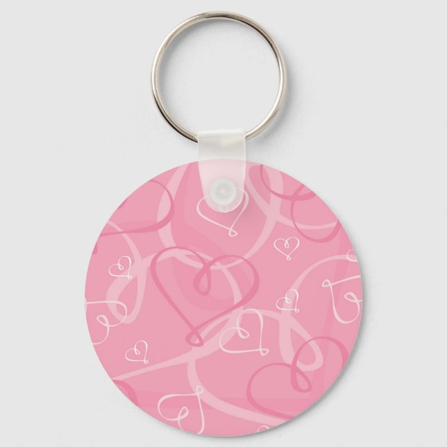 Porte-clés Motif à coeur rose (Recto)