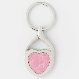 Porte-clés Motif à coeur rose