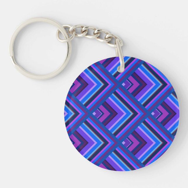 Porte-clés Motif à échelle Bleu et violet (Devant)