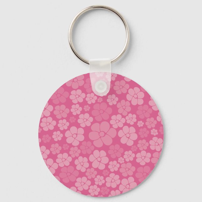 Porte-clés Motif à fleurs - rose (Recto)