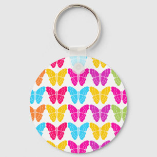 Porte-clés Motif à papillon arc-en-ciel mignon