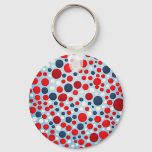 Porte-clés Motif à pois rouge bleu
