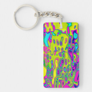 Porte-clés Motif Abstrait Coloré de Manière Folle et Lumineus