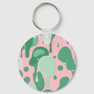 Porte-clés Motif Abstrait de Goutte qui Fond Rose Menthe Vert