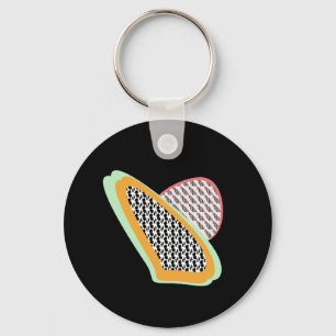 Porte-clés Motif abstrait de papaye et de pitaya