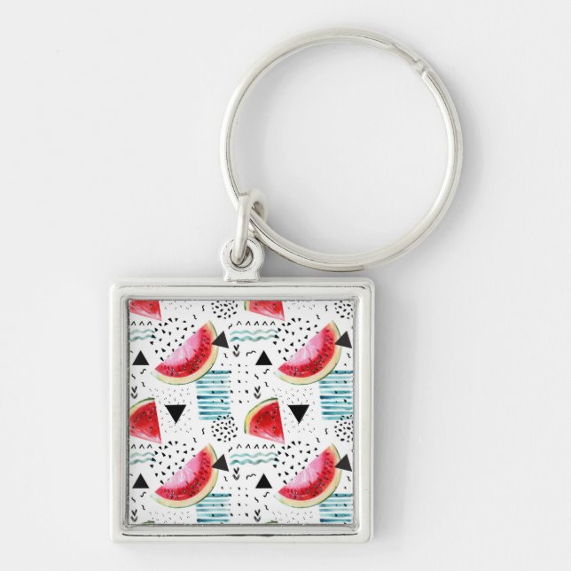 Porte-clés Motif abstrait de pastèque (Devant)
