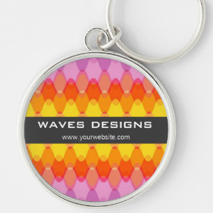 Porte-clés Motif Abstrait Moderne de Vagues Zig Zag Colorées