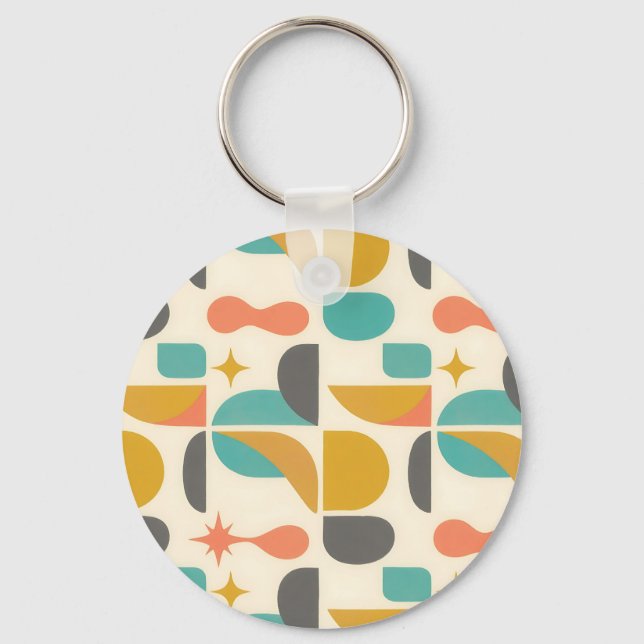 Porte-clés Motif Abstrait Moderne du Milieu du Siècle (Recto)