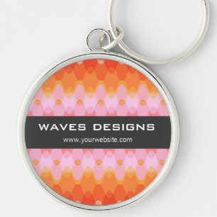 Porte-clés Motif Abstrait Moderne Vagues Zig Zag Colorées