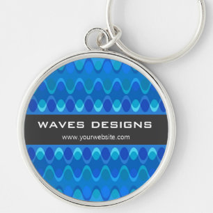 Porte-clés Motif Abstrait Moderne Vagues Zig Zag Colorées