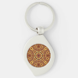 Porte-clés Motif Abstrait Rouge Or Bohème Marocain