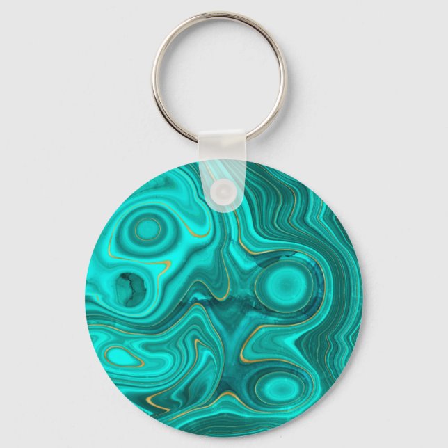 Porte-clés Motif Abstrait Turquoise Luxe Glamour (Recto)