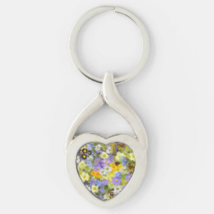 PORTE-CLÉS MOTIF ARRIÈRE - PLAN FLORAL MULITCOLORED