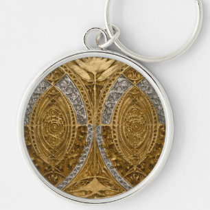 Porte-clés Motif Art Déco Argent et Or