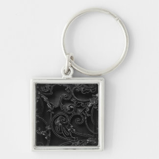 Porte-clés Motif baroque gothique noir