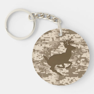 Porte-clés Motif beige de Camo de cerfs communs de camouflage