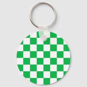 Porte-clés Motif blanc À damiers blanc vert