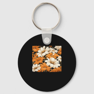Porte-clés motif blanc - whimsigoth cottagecore fleur sauvage