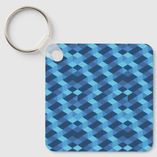 Porte-clés Motif bleu géométrique