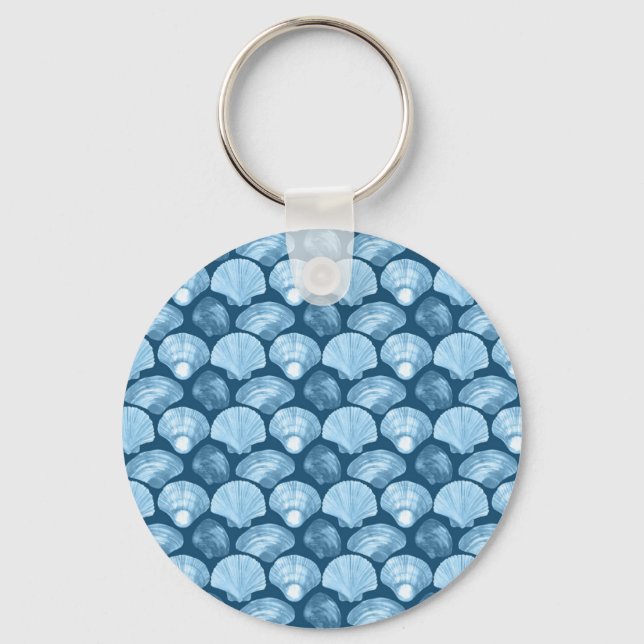 Porte-clés Motif Blue Beach Seashell (Recto)