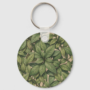 Porte-clés Motif botanique vert feuille sans couture vintage