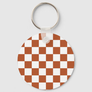 Porte-clés Motif Brown blanc À damiers chèque