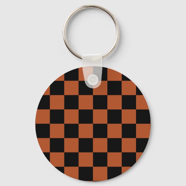 Porte-clés Motif Brown de vérification À damiers noir (Recto)