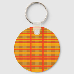 Porte-clés Motif carreaux à carreaux rouge orange rétro