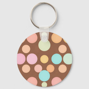 Porte-clés Motif Chocolat Pastel à Points