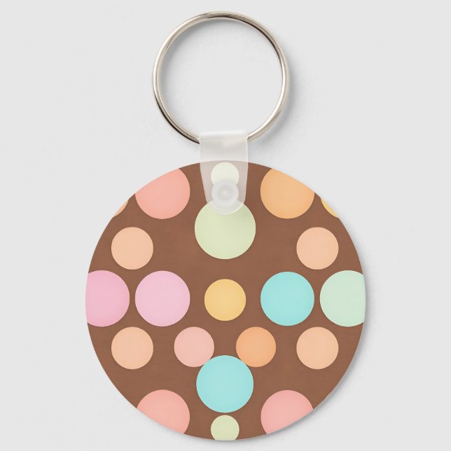 Porte-clés Motif Chocolat Pastel à Points (Recto)