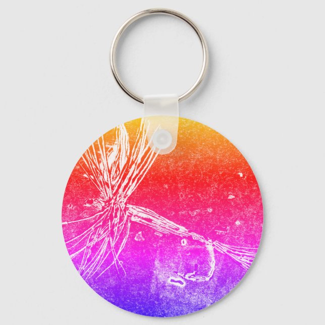 Porte-clés Motif classique à mouches sèches pour la pêche à l (Recto)