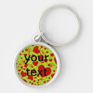 Porte-clés Motif CŒUR ART 5 + votre texte   vert clair