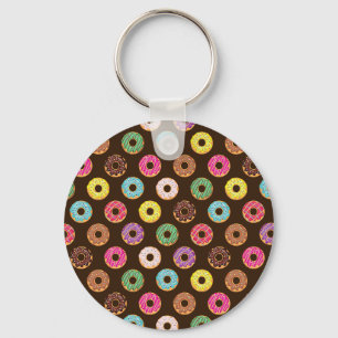 Porte-clés Motif coloré de beigne au chocolat