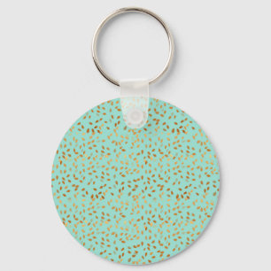 Porte-clés Motif Confetti feuille d'or à la menthe