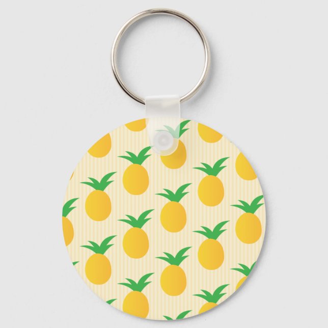 Porte-clés Motif d'ananas jaune vif (Recto)
