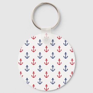 Porte-clés Motif d'Ancre bleu blanc