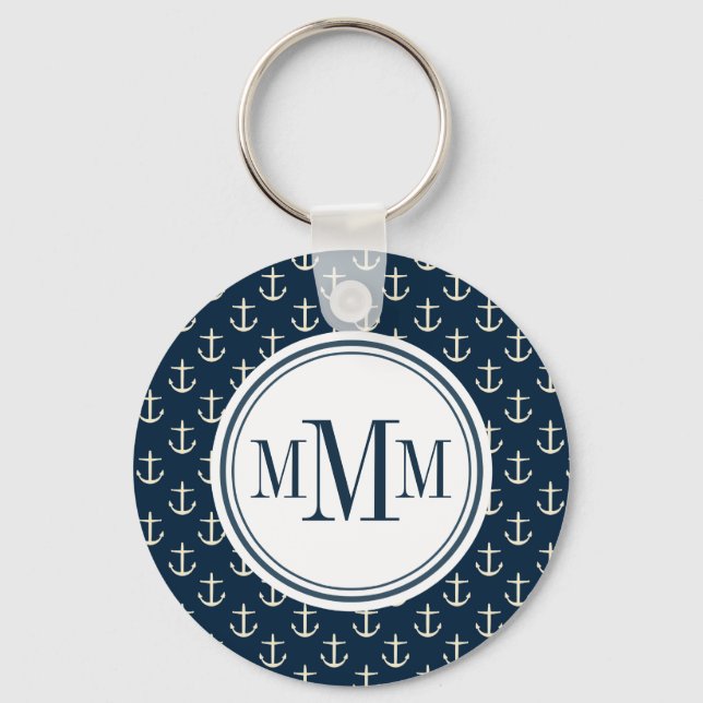 Porte-clés Motif d'Ancre Trio Monogram (Recto)