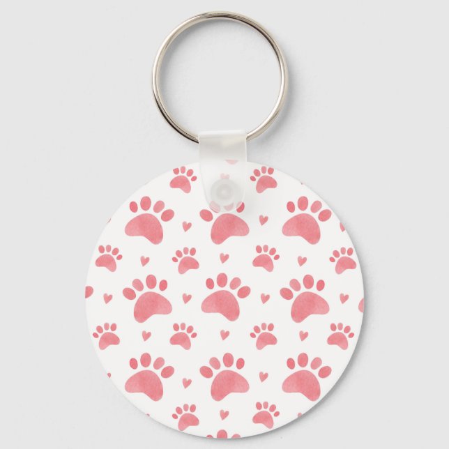 Porte-clés Motif d'aquarelle Cat Paws (Recto)