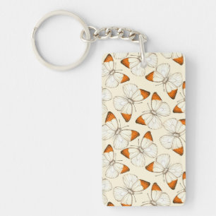 Porte-clés Motif d'aquarelle papillons