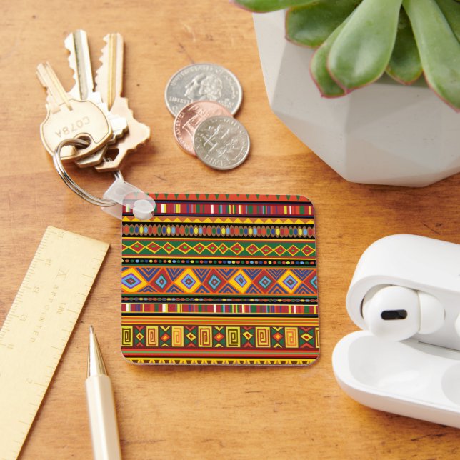 Porte-clés Motif d'art ethnique en Afrique (Bureau)