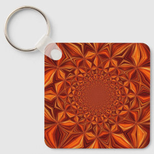 Porte-clés Motif d'Art numérique Red Kaleidoscope-28503