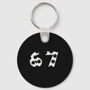 Porte-clés Motif de ballon de football 67 Graphisme de numéro