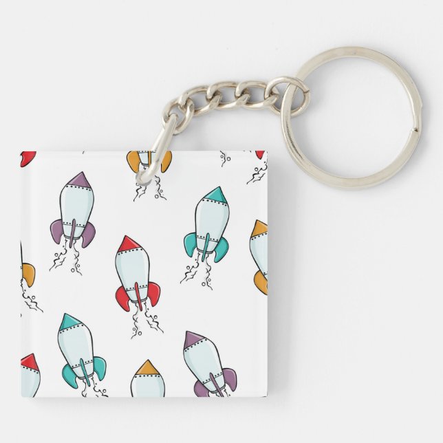 Porte-clés Motif de bateau de Rocket de bande dessinée (Dos)