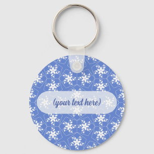 Porte-clés Motif de batik moderne fleur florale jasmin blanc