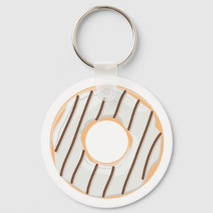 Porte-clés Motif de beignets colorés rétro pour une fête amus