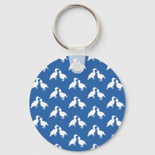 Porte-clés Motif de bleu et blanc des oiseaux