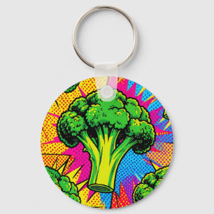 Porte-clés Motif de brocoli Pop Art vibrant